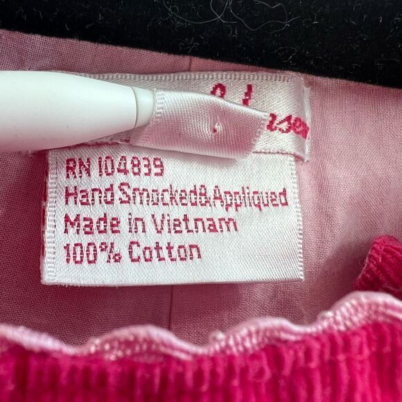 Jeanine Johnsen Girl's Monkey Print Bib Overalls In Pink Size 4 - Picture 6 of 7